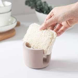 Support à éponge Hibou de la Forêt en Terre de Diatomées, Égouttoir de Bureau pour Rangement de Cuisine, Séchage et Absorption d'Humidité, Usage Domestique - Product Image 1