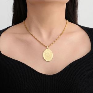 Collar con Medalla de San Cipriano Myshape, Poderosas Oraciones y Encantamientos, Amuleto Católico de San Miguel, Joyería de Acero Inoxidable - Product Image 4