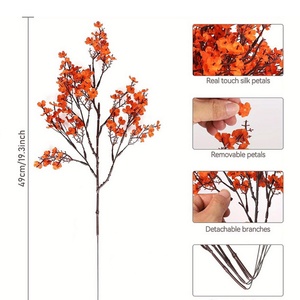 Real Touch Red Babys Breath <b>Artificial</b> <b>Flowers</b> Handmade Faux Gypsophila Bouquet for Home Christmas Chinese New Year - Product Image 6