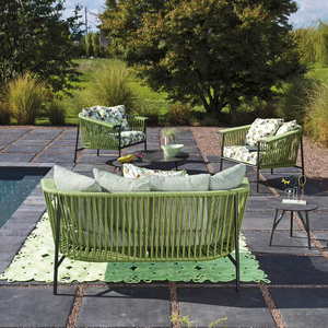 Ensemble de canapés d'extérieur modernes, cadre en aluminium, tissage de corde, coussins imperméables, mobilier de jardin, patio, balcon, hôtel - Product Image 3