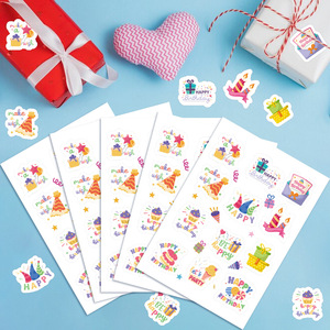 Pegatinas Autoadhesivas Personalizadas con Diseño de Feliz Cumpleaños, Pegatinas Decorativas para Regalos de Cumpleaños, Hoja de Pegatinas para Sellado - Product Image 1