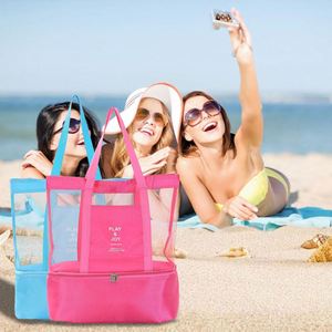 Nueva Bolsa de Playa Plegable de Malla, Bolsa de Almacenamiento para Viajes, Bolsa de Almacenamiento para Exteriores con Asa - Product Image 5
