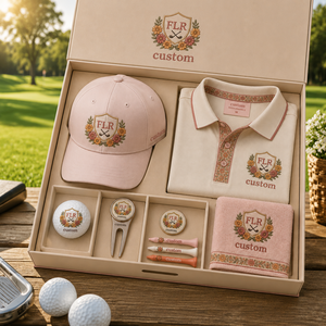 Kit Cadeau <span class=keywords><strong>Golf</strong></span> Personnalisé avec Logo Couronne Florale Vintage, comprenant Casquette Polo Brodé, Outil <span class=keywords><strong>de</strong></span> Repositionnement <span class=keywords><strong>de</strong></span> Balle <span class=keywords><strong>de</strong></span> <span class=keywords><strong>Golf</strong></span>, Marqueur <span class=keywords><strong>de</strong></span> Tee, pour <span class=keywords><strong>Femme</strong></span> Élégante, avec Boîte Cadeau - Product Image 1