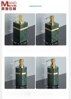 Vente directe d'usine ensemble de toilette en pierre de marbre bouteille de savon pour les mains rince-bouche tasse support de toilette produits de salle de bain