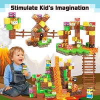 Cubes de construction magnétiques en plastique, jeux pour enfants, jouets en cubes, aventure dans le royaume et le monde de la lave, jouets STEM de 1 pouce, cadeaux d'anniversaire