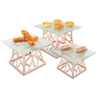 Matériel de buffet Huadison, équipement de restauration, présentoirs à étages en acier inoxydable, présentoir à gâteaux pour mariage, ensemble de supports à gâteaux