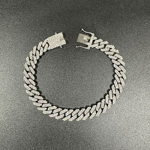 Collier de chaîne cubaine en <span class=keywords><strong>strass</strong></span> NL2017, bijoux de chaîne cubaine à fermoir en <span class=keywords><strong>strass</strong></span>, prix bas - Product Image 6