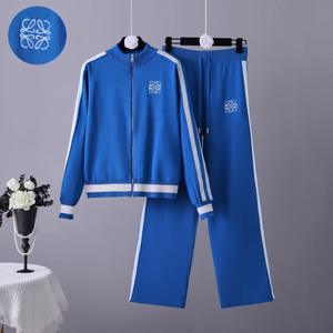 Completo Sportivo <span class=keywords><strong>Donna</strong></span> Moda Transfrontaliera Primavera Autunno 2026 Nuovo Ricamato a Righe con Cerniera Lavorato a Maglia Jacquard Maniche Lunghe - Product Image 3