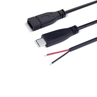 Kabel USB Custom Tipe C Male Female ke Kabel 2 Core 4 Core Ujung Terbuka