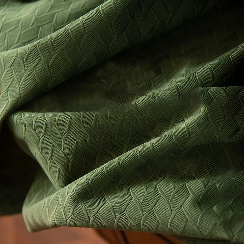 Bindi 프랑스 복고풍 럭셔리 밀 벨벳 정전 커튼 52 X84 녹색 올리브 천 거실 발코니 침실 두꺼운 커튼
