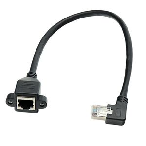 Rj45 Male To Female Network Extension Cable 90 Degree Bend With <b>Screw</b> Holes For Up Down Left Right Bends <b>Copper</b> Wire - Product Image 2