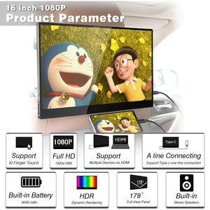 1080p 16 \ "מגע מסך נייד USB-C צג נייד עבור צג hdmi כפול עבור mac חלונות ipad mac - Product Image 4