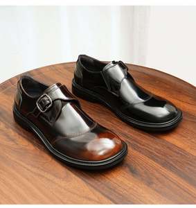 Chaussures pour hommes en cuir véritable faites à la main, de haute qualité, personnalisées, respirantes, pour mariage, fête, décontractées, à enfiler, légères - Product Image 6