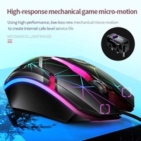 G6 Wired USB Glow Gaming Mouse Colorful Burst Crack Light Mute Gamer Mice Mouse untuk Komputer PC Laptop