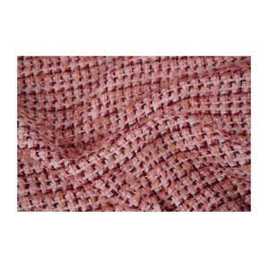 Tela Tweed de Primera Calidad Hecha en Corea, Color Rojo Oscuro-Rosa, Malla Metálica con Textura Elegante, Textil Tejido Personalizado OEM y ODM - Product Image 4