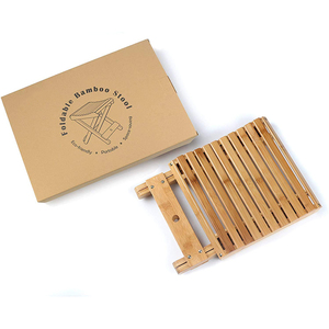 <strong>Folding</strong> Bamboo Step <strong>Stool</strong> for <strong>Shower</strong>, Leg Shaving and Foot Rest.Fully Assembled Wooden Bamboo Spa Bath Seat. - Product Image 4