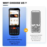 Terminal POS Portátil Resistente ZCS Z82 de 4 Pulgadas con 2 Tarjetas SIM, NFC, Android, Escáner de Código de Barras PDA