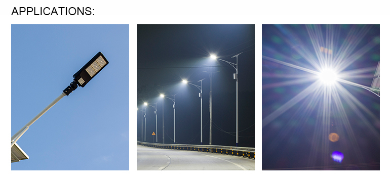 30W 60W 90W llevó la luz de calle de material de aluminio integrado lámpara de calle solar al aire libre iluminación de camino