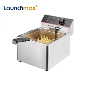 Fast food restaurant vertical single tank double basket electric chicken meat beef deep fryer machine with low price