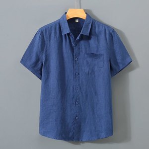 Novedad de verano, <span class=keywords><strong>camisa</strong></span> de <span class=keywords><strong>lino</strong></span> para <span class=keywords><strong>hombre</strong></span>, <span class=keywords><strong>camisa</strong></span> de <span class=keywords><strong>lino</strong></span> de algodón holgada de <span class=keywords><strong>manga</strong></span> <span class=keywords><strong>corta</strong></span> informal Retro de estilo chino OEM - Product Image 1