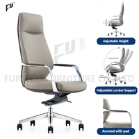 Chaise de bureau ergonomique pivotante et réglable en cuir PU pour dirigeant, vente en gros OEM ODM