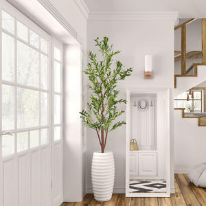 Arbre d'olivier artificiel en plastique de 72 pouces avec des feuilles et des fruits réalistes, plante artificielle réaliste pour la décoration de la maison et de l'entrée, Noël, Pâques - Product Image 1