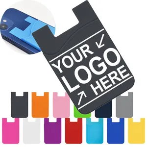 Großhandel Silikon-Handykarten-Aufkleber individuelles Logo Kreditkartenhülle hochwertig eingefügt Mobilfunkkartenbrieftasche