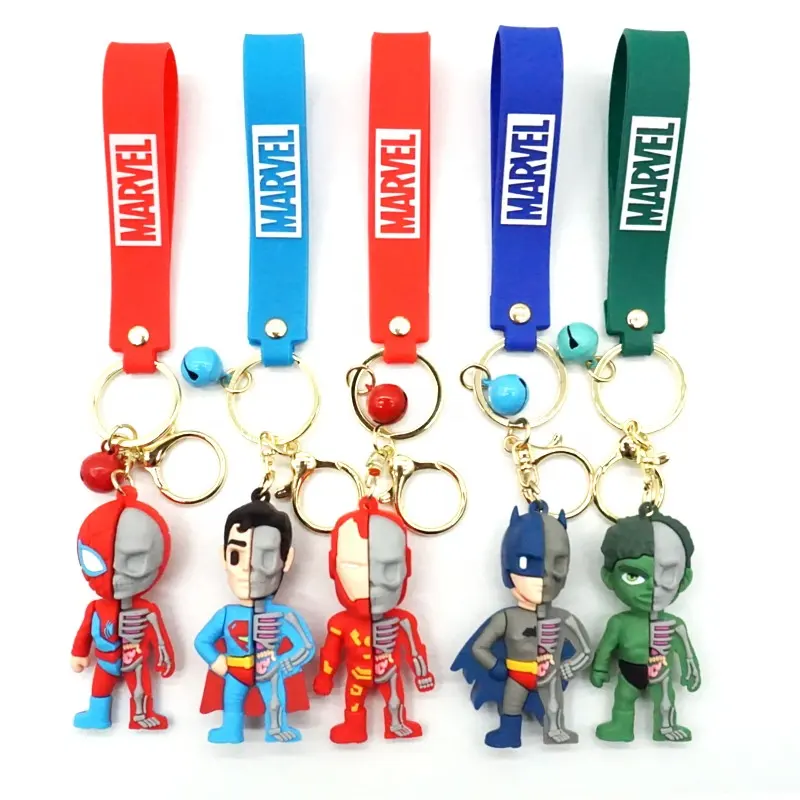 3D Super Hero Keychain Iron Man Spider Man Hulk Keychain Pendant Bag Accessories Key Chain