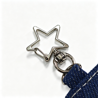 4 Warna Denim Heart Self Finishing Keychain DIY Needlepoint Dompet Dengan Gantungan Kunci untuk Proyek Kerajinan Jarum