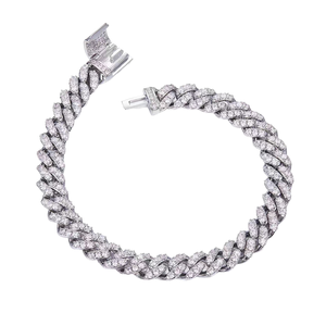 6mm Diamond Tester for 925 Sterling Silver VVS Moissanite Iced Hip Hop Cuban Link Bracelet for <b>Men</b> and Women - Product Image 4