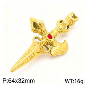 Collier tendance en acier inoxydable style punk avec pendentif Demon Slayer plaqué or 14 carats pour hommes - Product Image 6