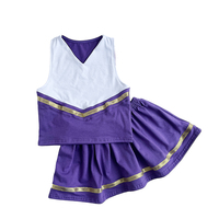 Vente en gros de tissu en coton pour robe de pom-pom girl pour filles Ensembles d'uniformes de pom-pom girl 2 pièces pour enfants et adolescents