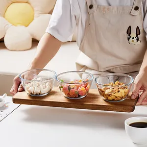 Hot bán Glass chip và Dip phục vụ Bát Set với Keo Gỗ Khay cho Side món ăn món khai vị gia vị Snack NUT