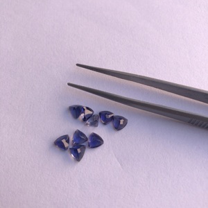 Piedra de Iolita Natural de 6 mm, Corte Trillón Facetado, Gema Suelta para Fabricación de Joyas, Collar, Anillo, Pendientes, Fabricante en Línea - Product Image 1