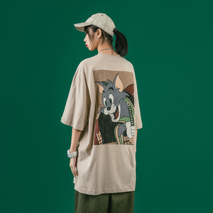 Vêtements pour femmes Anime, Nouvelle collection été 2025, T-shirt noir à manches courtes grande taille style Goth, motif chat 'Killing <span class=keywords><strong>Stalking</strong></span>' - Product Image 5