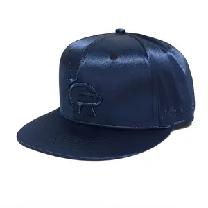 Hip Hop Style Crystal Satin Flat Hat 3D Embroidered Bright Top Premium Sense Round Hat For Men