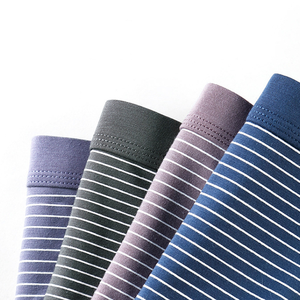 <strong>Men's</strong> Striped Modal Boxer <strong>Briefs</strong> Comfortable and Breathable Plus Size Inner Wear with Logo on Waist New <strong>Cheap</strong> Underwear - Product Image 3