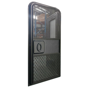 Portes de <span class=keywords><strong>caravane</strong></span> RV personnalisées 620x1400mm, entièrement noires, en alliage d'aluminium, à ouverture à gauche, avec aération - Product Image 6