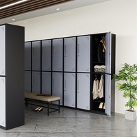 Tempat penyimpanan 2 pintu loker baja 2 tingkat Modern dengan kunci portabel untuk sekolah Gym kantor asrama lokakarya Mall penggunaan kamar tidur karyawan