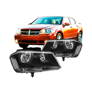 Remplacement de phares halogènes chauds Chrome noir pour 2008-2014 <span class=keywords><strong>Dodge</strong></span> <span class=keywords><strong>Avenger</strong></span> gauche + droite CH2502215 conducteur + côté passager - Product Image 3
