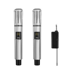 2024 el Mejor Micrófono de rendimiento de escenario de transmisión inalámbrica de mano dinámico de Metal plateado One Drag Two Cancelación de ruido <span class=keywords><strong>PG58</strong></span> - Product Image 1
