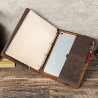 Carnet Personnalisé A4 CF9077 Rechargeable en Cuir avec Reliure Souple à 4 Anneaux, Couverture de Journal de Voyage Souple à Feuillets Mobiles