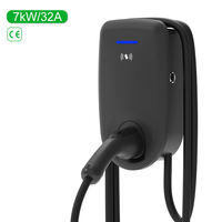 Nouvelle borne de recharge murale NECS Type 2 pour véhicules électriques, 7 kW AC 32A IP55 RFID CE, câble de 5 m pour maison, garage, extérieur