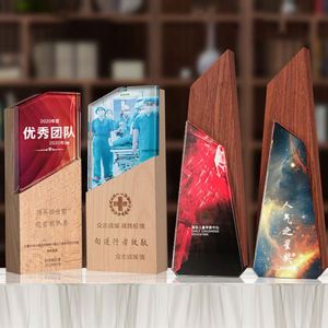 Vente en gros de plaque en bois personnalisée trophées et récompenses vierges ensemble de produits promotionnels en bois cadeau publicitaire - Product Image 5