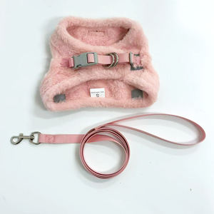 Günstige Preise Bestseller Verstellbares Hundegeschirr-Set Weiches Atmungsaktives Polyester Flauschiges Luxuriöses Langlebiges Waschbares Hundegeschirr und Leine - Product Image 2