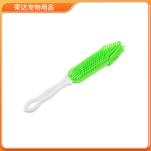 แปรงอาบน้ำสัตว์เลี้ยงด้ามยาว 27x5x4 ซม. วัสดุ PP สำหรับนวดสุนัขและแมว - Product Image 5