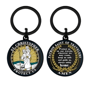 Llavero con Medalla de Protección de Santa Juana de Arco, Grabado Vintage en Acero Inoxidable, Colgante Católico, Adorno Decorativo, Regalo de Fe - Product Image 6