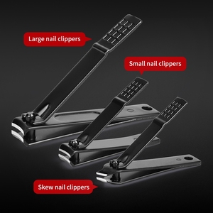 도매 선물 탄소강 소형 손톱깎이 대형 손톱깎이 전문가용 3종 블랙 남성용 손톱깎이 세트 - Product Image 3
