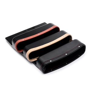 Car Seat Gap <b>Storage</b> <b>Box</b> Leather Narrow Design For Car Interior Organization Black <b>Brown</b> Beige - Product Image 3
