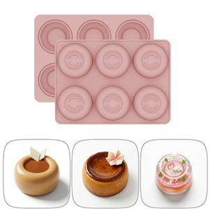 Molde de Silicona Redondo para Pastel de 6 Cavidades, LFGB 100% Grado Alimenticio, Platino Antiadherente, Libre de BPA, para Hacer Pasteles de Mousse - Product Image 4